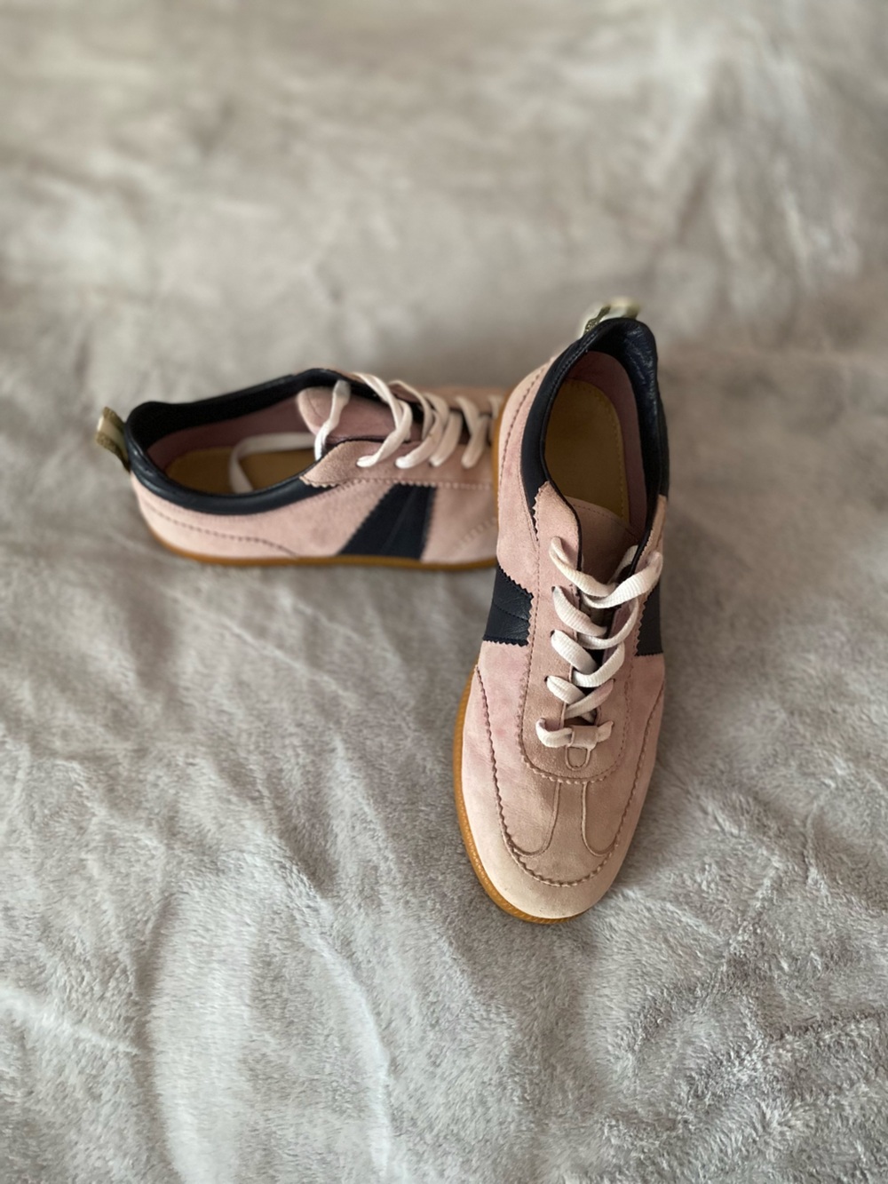 Boden women’s Erin retro leather and suede upper tennis sneakers